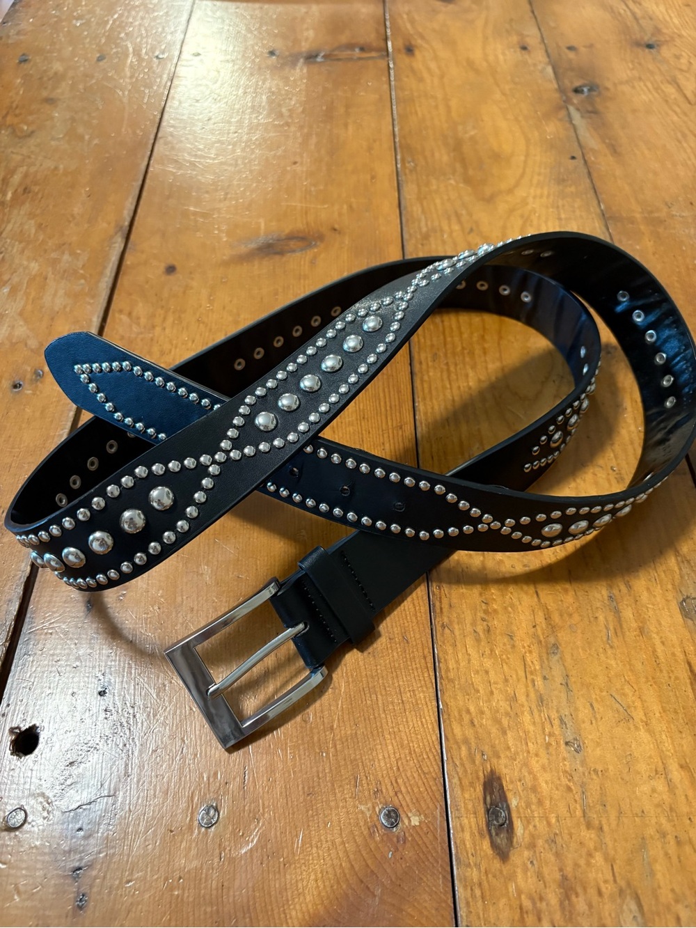torrid Black Studded Belt with Silver-Tone Hardware 4x